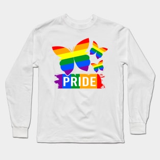 Rainbow Butterflies - Lgbt Pride Long Sleeve T-Shirt